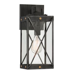Shady Glen 1-Light Wall Lantern in Weathered Pewter