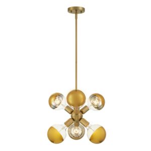 Gambit 6-Light Pendant in Brushed Gold