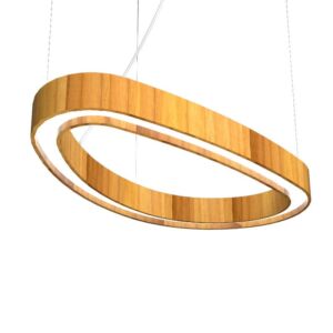 Organic LED Pendant in Teak