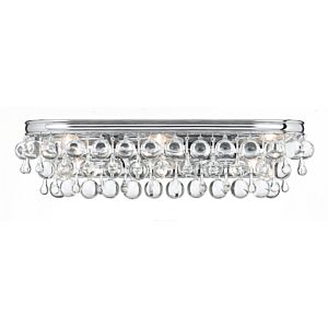 Crystorama Calypso 6 Light Bathroom Vanity Light in Polished Chrome with Clear Glass Drops Crystals