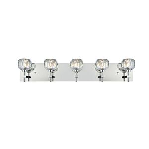 Graham 5-Light Wall Sconce in Chrome and Clear