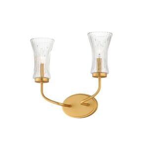 Camelot 2-Light Wall Sconce in Natural Aged Brass