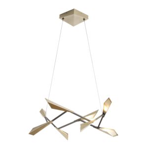 Hubbardton Forge 34 Quill LED Pendant in Soft Gold