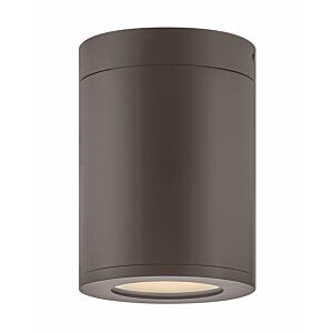 Hinkley Silo 1-Light Flush Mount Outdoor Ceiling Light In Architectural Bronze