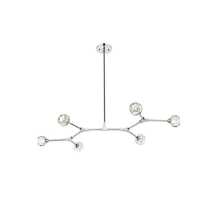 Zayne 6-Light Pendant in Chrome and Clear