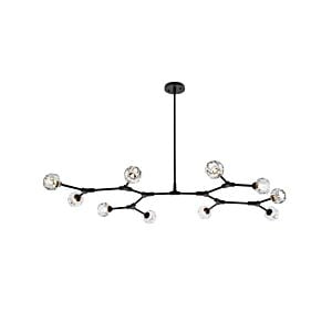 Zayne 10-Light Pendant in Black and Clear