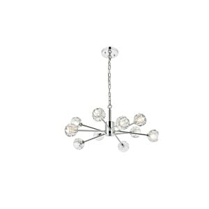 Graham 10-Light Pendant in Chrome and Clear