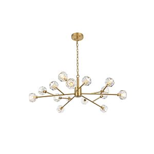Graham 15-Light Pendant in Gold and Clear