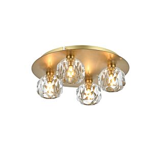 Graham 4-Light Flush Mount in Gold and Clear