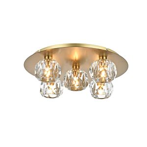 Graham 5-Light Flush Mount in Gold and Clear