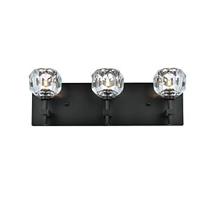 Graham 3-Light Wall Sconce in Black and Clear