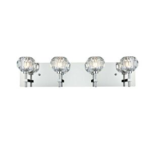 Graham 4-Light Wall Sconce in Chrome and Clear