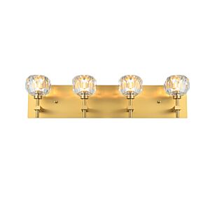 Graham 4-Light Wall Sconce in Gold and Clear