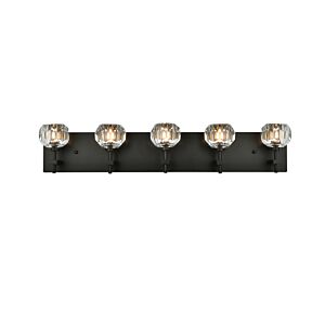 Graham 5-Light Wall Sconce in Black and Clear
