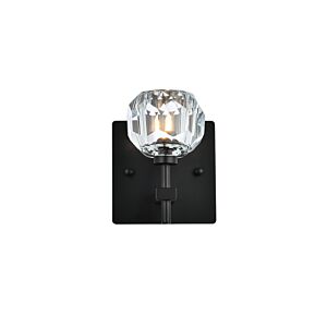 Graham 1-Light Wall Sconce in Black and Clear