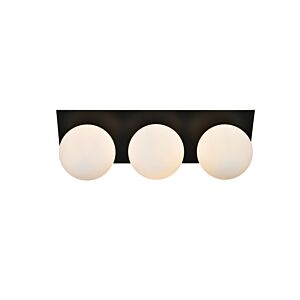 Jillian 3-Light Bathroom Vanity Light Sconce in Black and frosted white