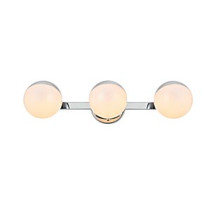 Majesty 3-Light Bathroom Vanity Light Sconce in Chrome and frosted white