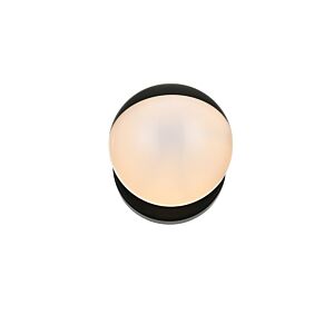 Majesty 1-Light Bathroom Vanity Light Sconce in Black and frosted white