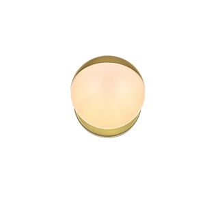 Majesty 1-Light Bathroom Vanity Light Sconce in Brass and frosted white