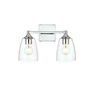Gianni 2-Light Bathroom Vanity Light Sconce in Chrome and Clear