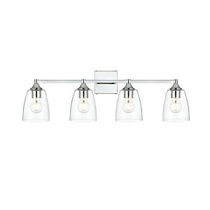 Gianni 4-Light Bathroom Vanity Light Sconce in Chrome and Clear