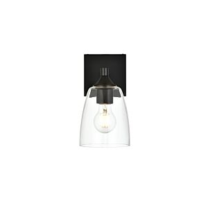 Gianni 1-Light Bathroom Vanity Light Sconce in Black and Clear