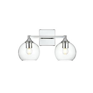 Foster 2-Light Bathroom Vanity Light Sconce in Chrome and Clear