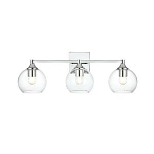 Foster 3-Light Bathroom Vanity Light Sconce in Chrome and Clear