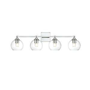 Foster 4-Light Bathroom Vanity Light Sconce in Chrome and Clear