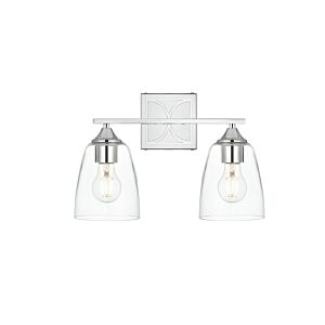 Harris 2-Light Bathroom Vanity Light Sconce in Chrome and Clear