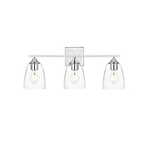 Harris 3-Light Bathroom Vanity Light Sconce in Chrome and Clear