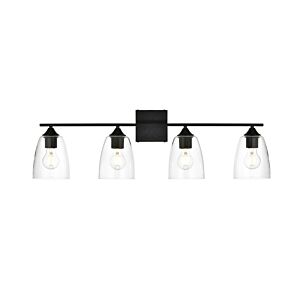 Harris 4-Light Bathroom Vanity Light Sconce in Black and Clear