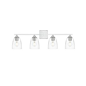 Harris 4-Light Bathroom Vanity Light Sconce in Chrome and Clear