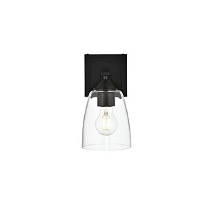Harris 1-Light Bathroom Vanity Light Sconce in Black and Clear
