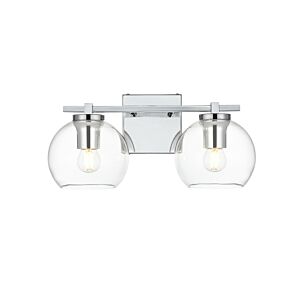 Juelz 2-Light Bathroom Vanity Light Sconce in Chrome and Clear