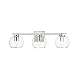 Juelz 3-Light Bathroom Vanity Light Sconce in Chrome and Clear