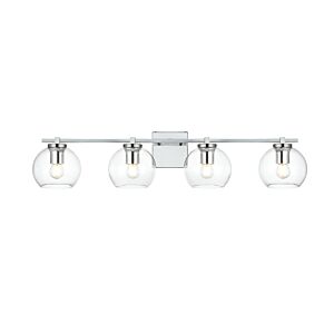 Juelz 4-Light Bathroom Vanity Light Sconce in Chrome and Clear