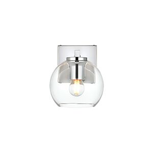 Juelz 1-Light Bathroom Vanity Light Sconce in Chrome and Clear
