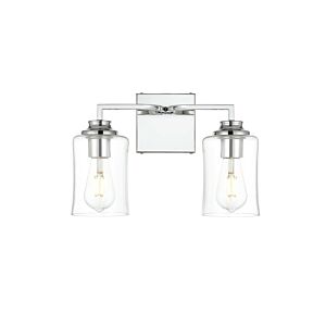 Ronnie 2-Light Bathroom Vanity Light Sconce in Chrome and Clear