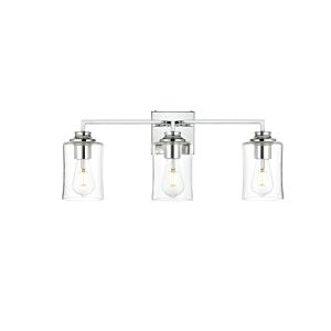 Ronnie 3-Light Bathroom Vanity Light Sconce in Chrome and Clear