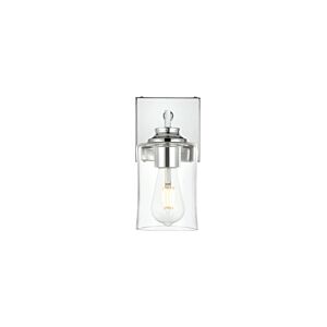 Ronnie 1-Light Bathroom Vanity Light Sconce in Chrome and Clear