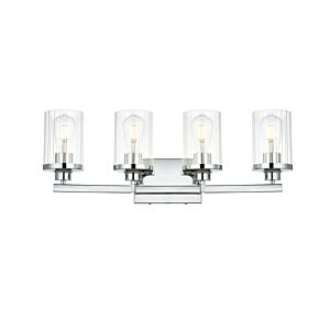 Saanvi 4-Light Bathroom Vanity Light Sconce in Chrome and Clear