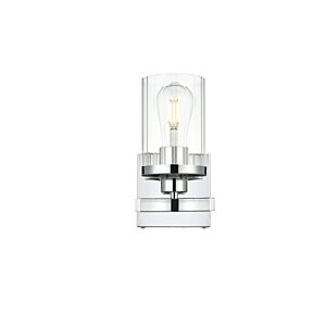 Saanvi 1-Light Bathroom Vanity Light Sconce in Chrome and Clear