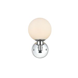 Cordelia 1-Light Bathroom Vanity Light Sconce in Chrome and frosted white
