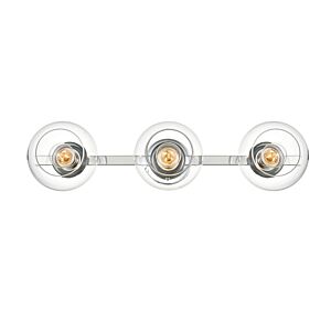 Rogelio 3-Light Bathroom Vanity Light Sconce in Chrome and Clear