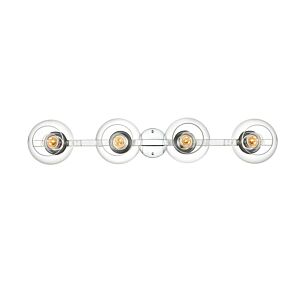 Rogelio 4-Light Bathroom Vanity Light Sconce in Chrome and Clear