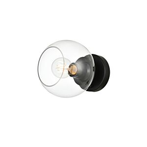 Rogelio 1-Light Bathroom Vanity Light Sconce in Black and Clear