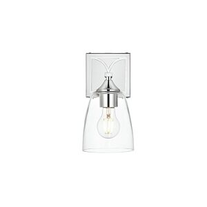 Harris 1-Light Bathroom Vanity Light Sconce in Chrome and Clear