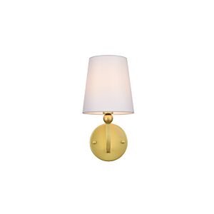 Colson 1-Light Bathroom Vanity Light Sconce in Brass and Clear