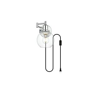 Caspian 1-Light Wall Sconce in Chrome and Clear
